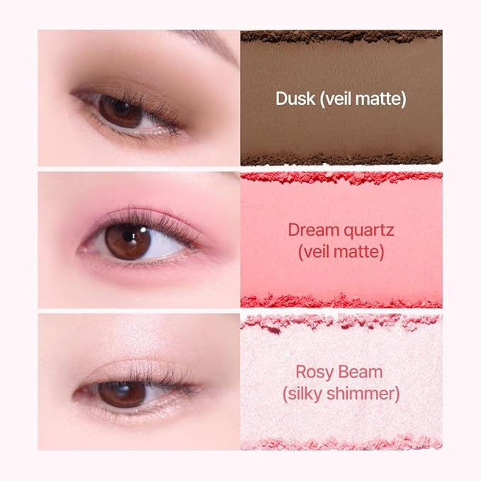 Espoir Real Eye Palette All New #3 Rosy BB 0.2 oz | Multi-Use Long-Lasting Blendable 8 Colors Natural Glitter Soft veil matte Makeup Eyeshadow Palette for Various Makeup Looks | Korean Makeup-Velvo Beauty