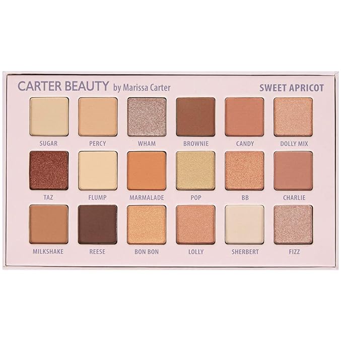 Carter Beauty 18 Shade Eyeshadow Palette | Long Lasting Eye Shadow Makeup | Shimmer & Matte Vibrant Colors (Sweet Apricot)-Velvo Beauty