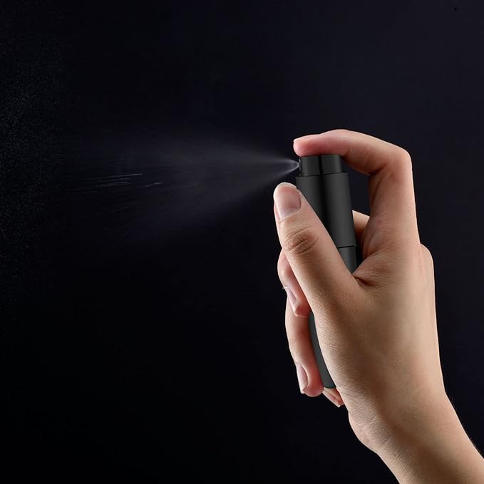 14 PCS/8ML Portable Atomizer Perfume Bottles, Mini Empty Refillable Cologne Spraye Bottle, Pocket Travel Perfume Liquid Sprayer (Matte Black)-Velvo Beauty
