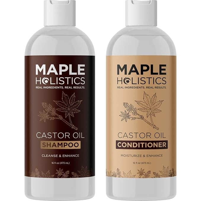 Castor Oil Shampoo and Conditioner Set - Jamaican Black Castor Oil Shampoo and Biotin Collagen Conditioner - Sulfate Free Shampoo and Conditioner for Fine Hair and Dry Scalp Care (Vanilla) -16 Fl Oz-Velvo Beauty