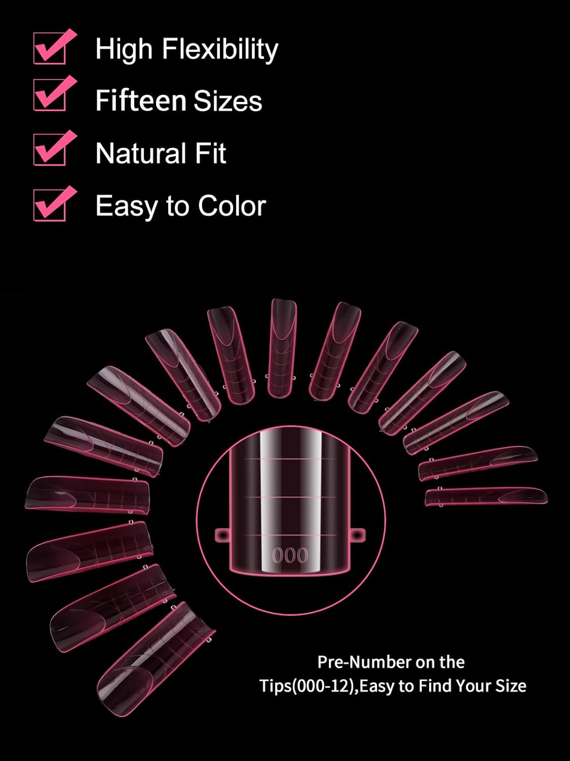 EBANKU Dual Nail Forms for Poly Extension Gel, 150 PCS Pink Nail Molds Reusable 15 Sizes Nail Extension Forms for Builder Gel Manicure Design Salon DIY-Velvo Beauty