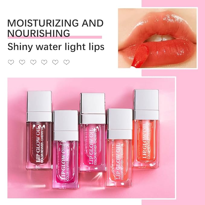 Plumping Lip Oil, Long Lasting Hydrating Lip Gloss Tinted Lip Balm Non-sticky Revitalizing, Tinting Lip Care Oil for Dry Lip (CORAL)-Velvo Beauty