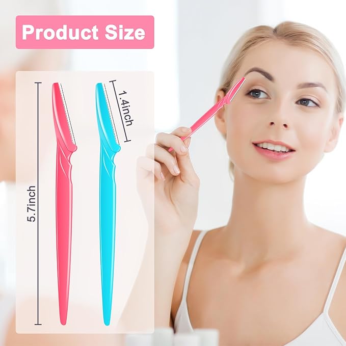 NICEMOVIC 66 Pcs Dermaplane Razor for Women Face, Eyebrow Razors and Face Razors for Women and Men, Multipurpose Facial and Eyebrow Hair Trimmer and Shaver with Precision Cover (3 Colors)-Velvo Beauty