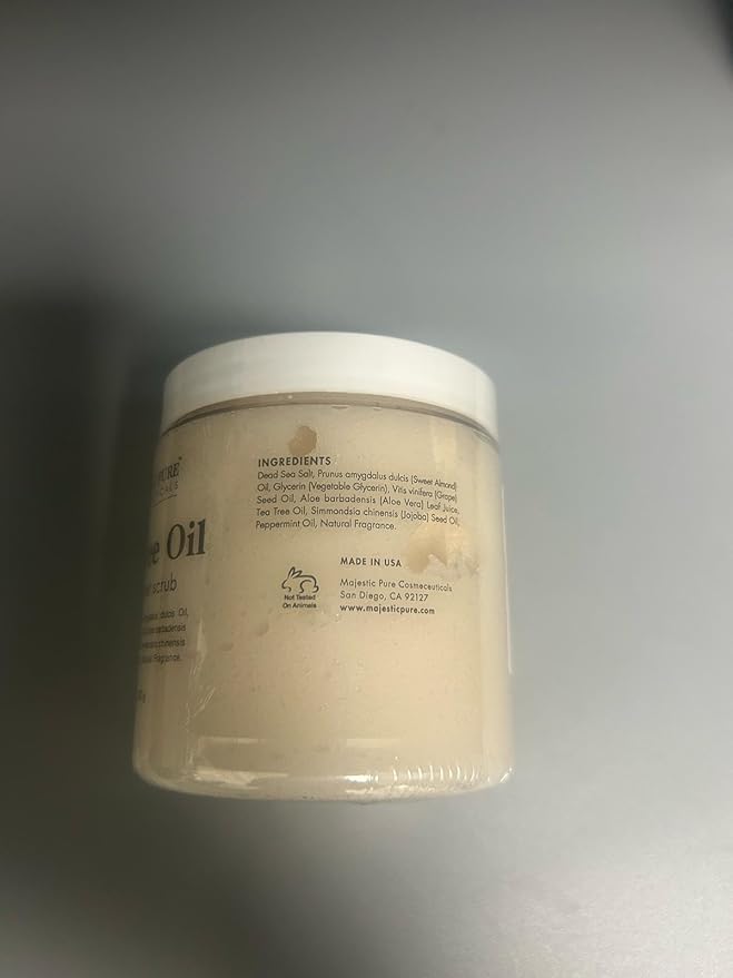 MAJESTIC PURE Tea Tree Foot & Body Scrub with Tea Tree Oil, Exfoliating Salt Scrub to Exfoliate & Moisturize Skin, Deep Cleansing - 10 oz-Velvo Beauty