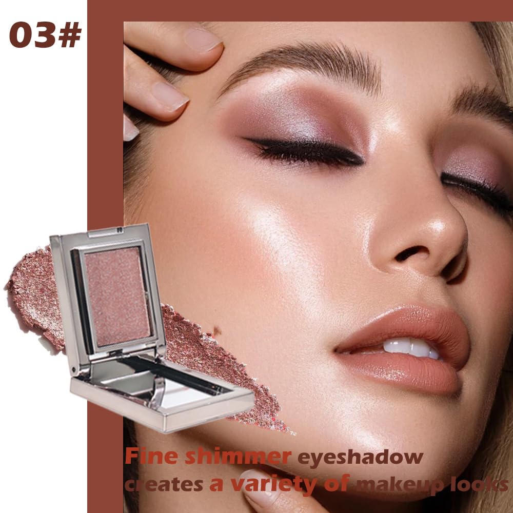 Red Brown Shimmer Single Eye Shadow Palette Makeup with Mirror,Neutral Powder Monochrome Eyeshadow for Older Women,Waterproof Long Lasting Naturing-Looking sombras para ojos-Velvo Beauty