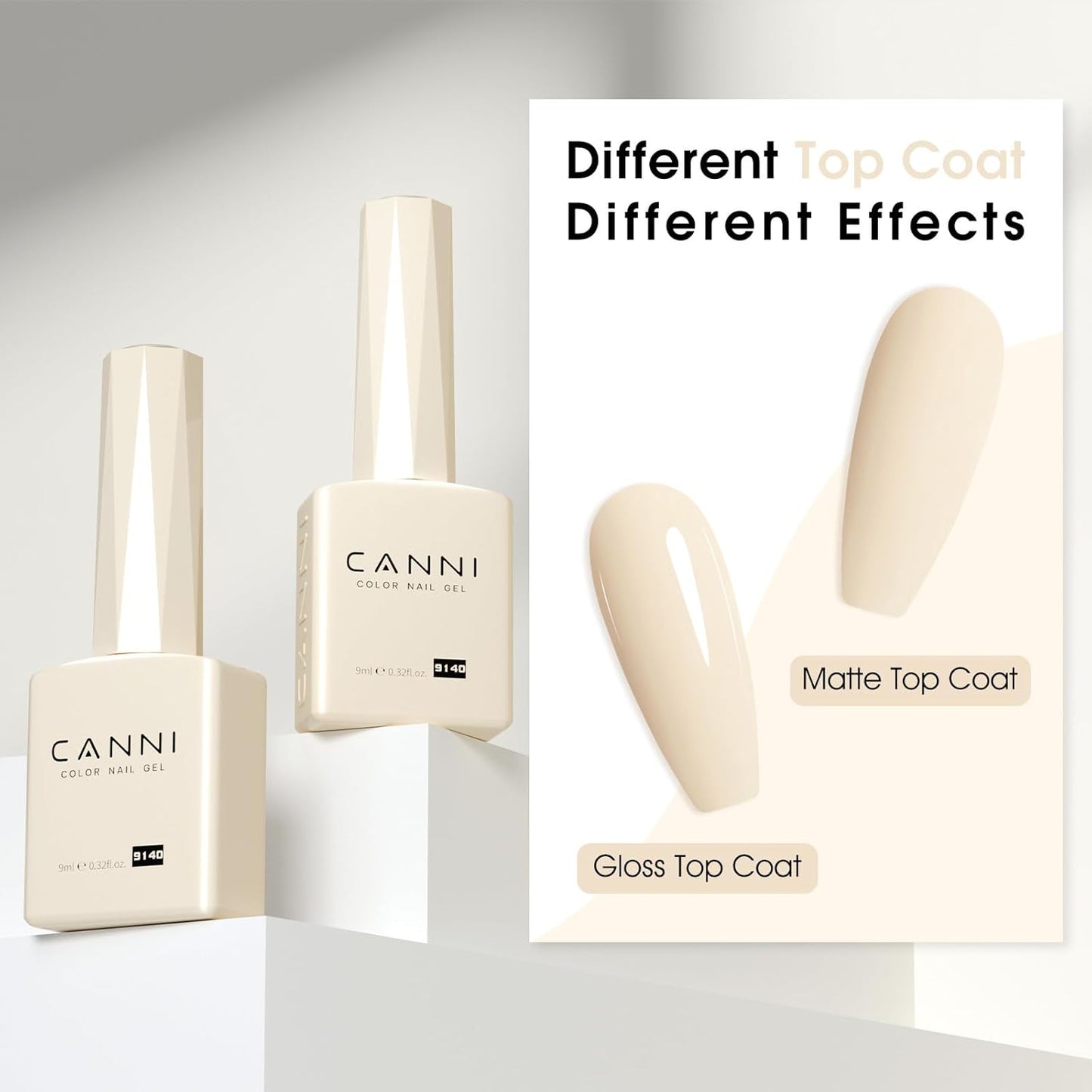 CANNI Nude Color Gel Polish, 1Pcs Albescent White Nude High Gloss Soak Off U V Gel Nail French Nail Manicure Salon DIY-Velvo Beauty