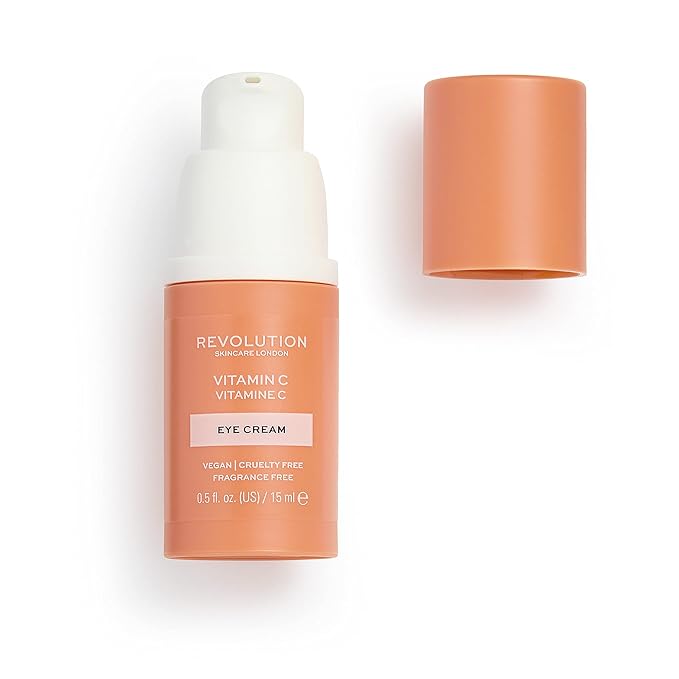 Revolution Skincare Vitamin C Brightening Eye Cream, Reduce Dark Circles, Illuminate & Hydrate The Under Eye,Vegan & Cruelty Free, 0.5fl.oz/15ml-Velvo Beauty