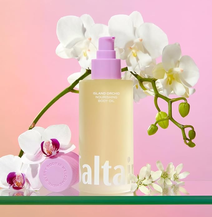 Saltair Body Oil. Luxurious Island Orchid After Shower and Bath Oil Moisturizer for Women. Botanical, Non-Greasy, and Well-Absorbing Lotion for Hydrating Dry Skin. 4oz Pump Bottle-Velvo Beauty