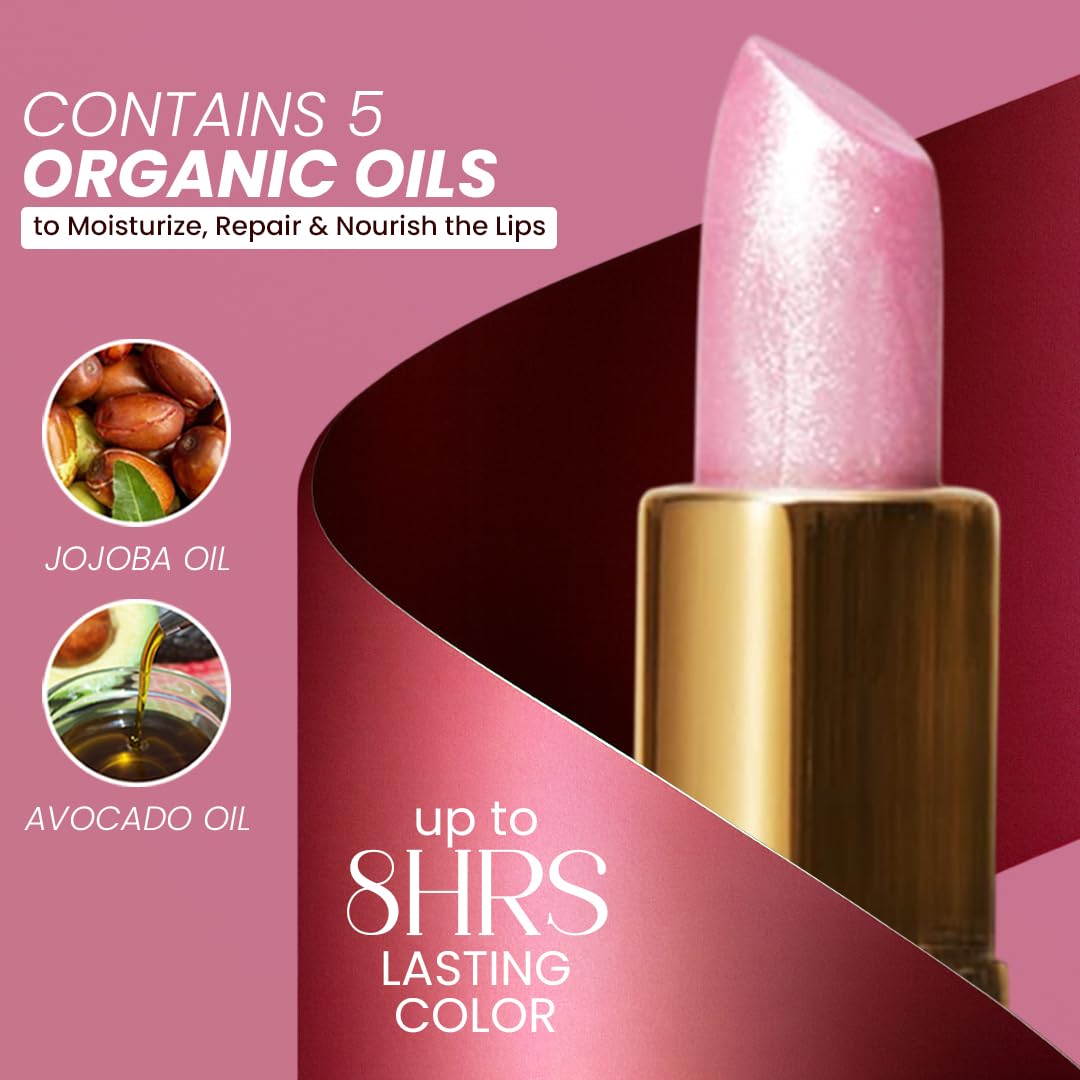 Essence Of Argan Pink Lip Stick for Cracked and Dry Lips - 100% Pure Argan Oil, Shea Butter, Jojoba Oil & Aloe Vera - Hydrating Long Lasting Lipstick - Deep Moisturizing Pink LipStick for Women-Velvo Beauty