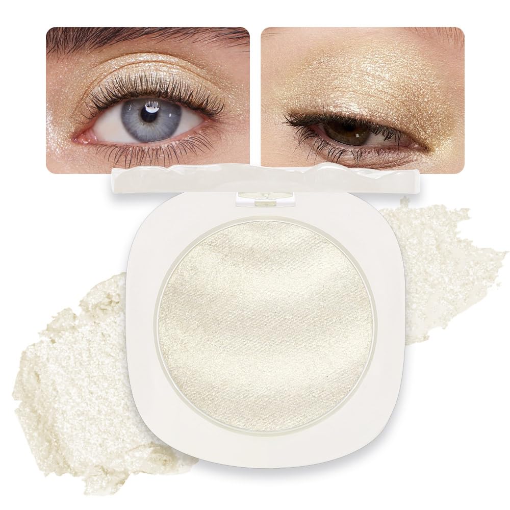 Champagne Rose Gold Shimmer Glitter Sparkling Monochrome Eyeshadow Palette,Metallic Single Eye Shadow for Older Women,Long Lasting Naturing-Looking Eye Makeup-Velvo Beauty