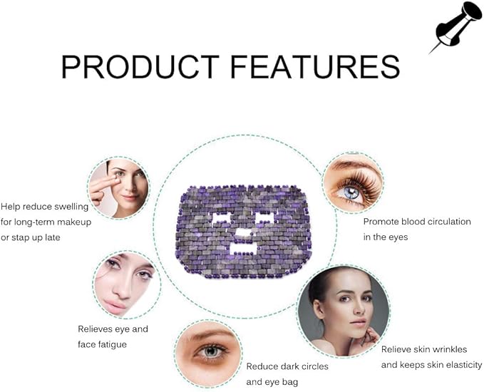 Jade Face Mask, Jade Mask for Relieving Face & Eye Puffiness Migraine, Anti Wrinkle Mask Therapy, Yoga Meditation Tools (Amethyst)-Velvo Beauty