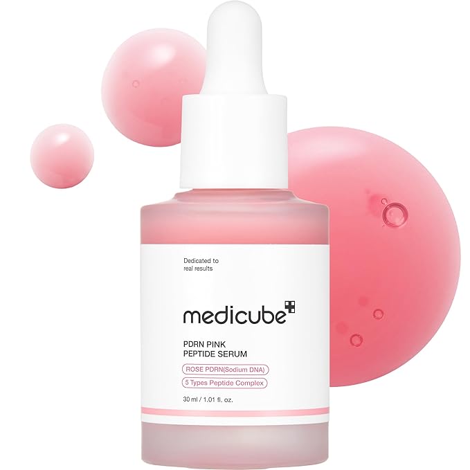medicube PDRN Pink Peptide Serum, Pink glow serum, Peptide, Niacinamide, Hydrating & Moisturizing & Firming, Uneven Skin Tone, Korean Skincare | 1.01 fl.oz. (1.01 fl.oz., Rose PDRN (Vegan))-Velvo Beauty