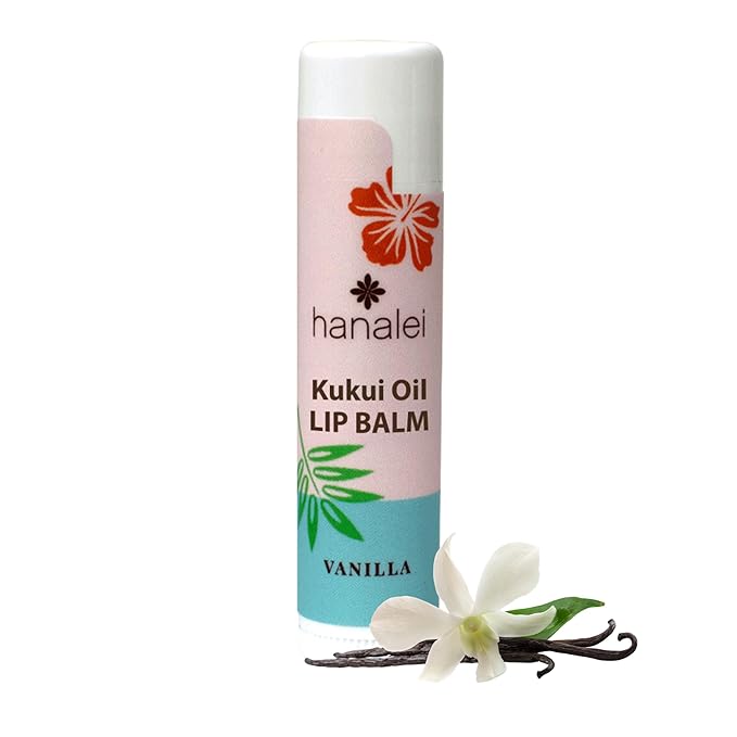 Hanalei Lip Balm and Moisturizer - Natural Kukui Oil and Beeswax Lip Moisturizer to Hydrate and Replenish Dry, Chapped Lips - Made in USA - Vanilla-Velvo Beauty