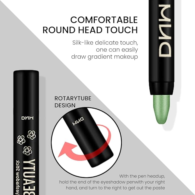 evpct Greenish Cyan Shimmer Cream Eye Shadow Brightener Sticks Set for Eyes, Cyan Shimmery Matte Pencil Eye shadow Applicator Stick Pen Palette Makeup Waterproof sombras en crema para ojos 12#-Velvo Beauty