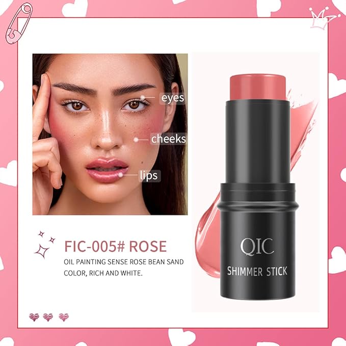 Face Sticks Trio, Blush Stick, Contour Stick, Highlighter Makeup Stick, Cream Blush Stick for Cheeks, Eyes and Lips, Facial Repair Bronzer Shading Stick, Smooth Shimmer Face Highlighter Wand-Velvo Beauty