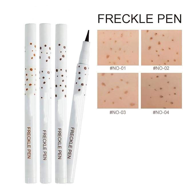Freckle Pen 4 Colors Natural Freckle Pen Fake Freckle Pen Waterproof Long Lasting Soft Spots Natural Relaxing Sun Makeup (4PC)-Velvo Beauty