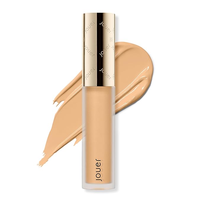 Jouer Essential High Coverage Liquid Concealer - Brightening Concealer - Color Corrector for Under Eye Dark Circles, Spot Coverage, and Eye Primer - Soft Matte Finish, Honey-Velvo Beauty