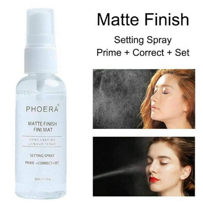 AQUAPURITY Phoera Makeup Setting Spray 3 In 1 Fixer, Primer & Corrector Matte Finish, Makeup Sealer Spray Long Lasting16Hr Wear Face Make Up Foundation Light Weight Beauty Blender-Velvo Beauty