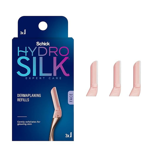 Schick Hydro Silk Dermaplaning Wand Refill Blades, 3ct Dermaplane Microblades for Face-Velvo Beauty