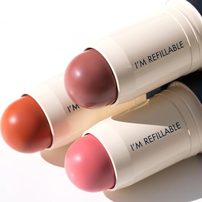 Trestique Blush Stick, Vegan Blush Stick With Built-In Blush Brush, Pink Blush Makeup For Women, Rose Blush Makeup, 2-In-1 Creamy Blush Makeup-Velvo Beauty