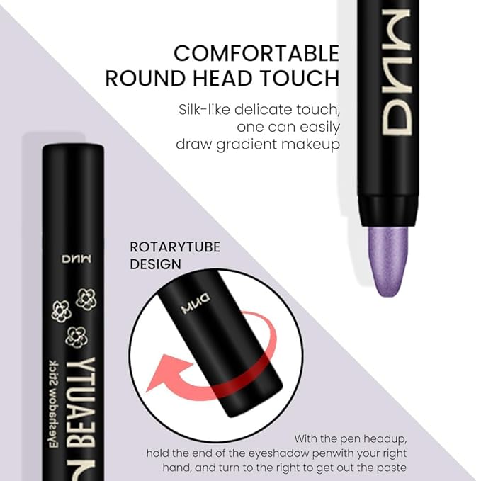evpct 2Pcs Cream Eyeshadow Sticks Set for Eyes Violet & Royal Blue Shimmer Eye Crayon Shadow Brightener Stick Pencil Pen Bulk sombras en crema para ojos 09+13-Velvo Beauty