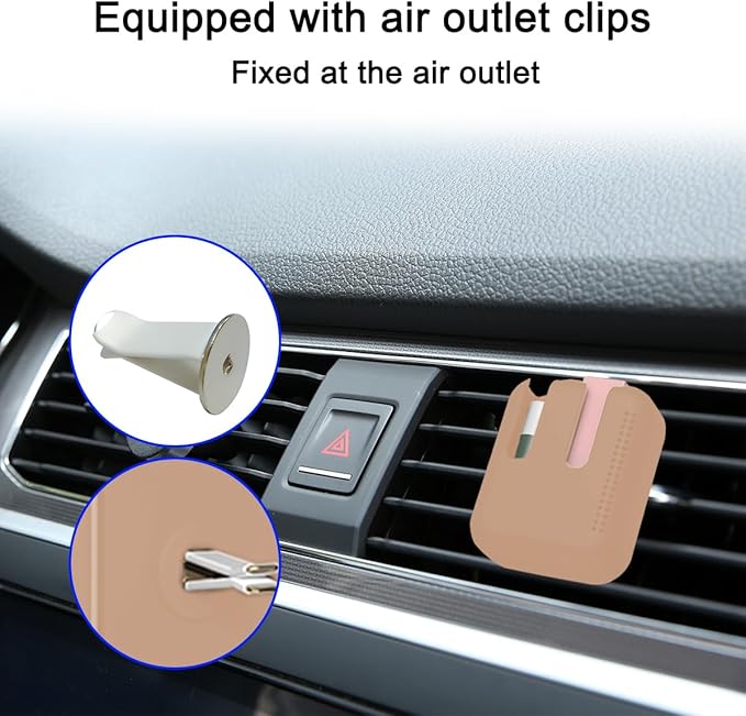 Holder for Car Air Vent, Upright Washable Lip Balm Protector for Women Girls, Auto Interior Space Saving Accessories, Universal for Vehicle, Truck and More(Brown)-Velvo Beauty