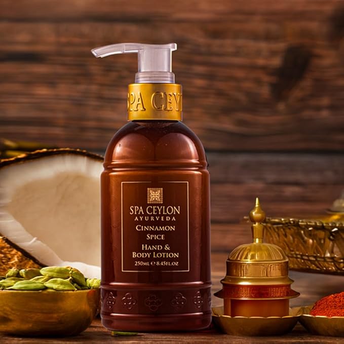 SPA CEYLON Cinnamon Spice Hand & Body Lotion | Daily Moisturizer for All Skin Types | Dry Skin Relief Body Cream | 250ml-Velvo Beauty