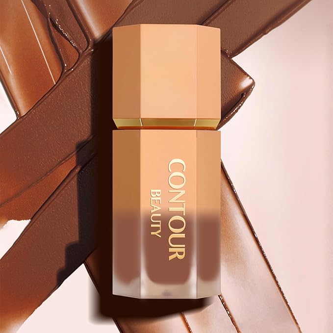 Liquid Contour Stick, Soft Cream Contour Makeup, Liquid Bronzer Face Concealer Matte Contouring with Cushion Applicator, Long Lasting Silky Face Contour Cream Bronzer Contouring Makeup (103)-Velvo Beauty