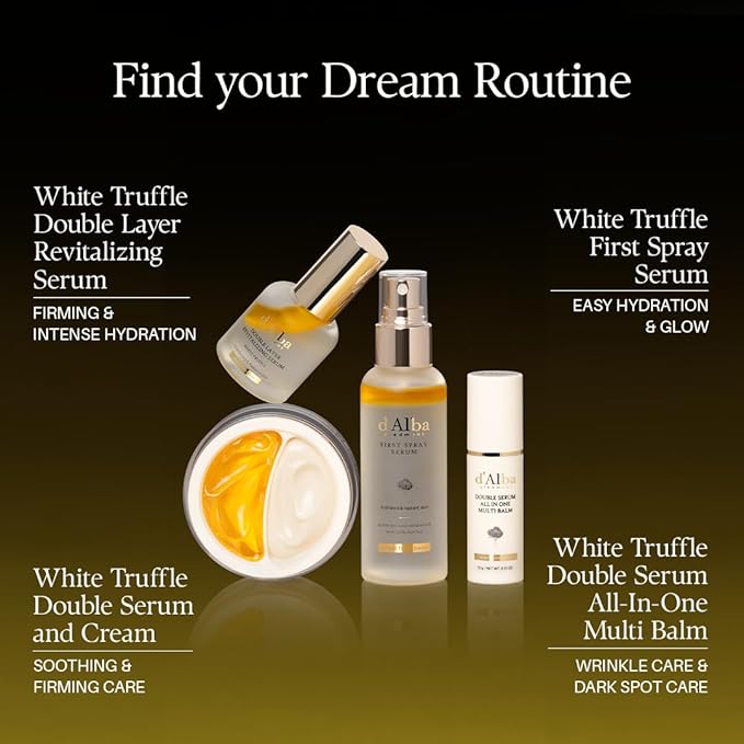 d'alba Piedmont Italian White Truffle Double Layer Revitalizing Serum, 100hr Hydration, Hyaluronic Acid and Centella Asiatica, Skin Firming and Tightening, Long-lasting Korean Skin Care (1.69 fl.oz)-Velvo Beauty