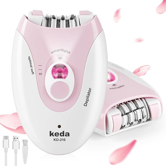 Epilator for Women, Epilators with LED Light, Dual Speed Hair Removal Device, Facial Hair Removal Women, Cordless, Epilators Hair Removal Rechargeable, for Epilator Bikini, Face, Arm, Legs, Armpits-Velvo Beauty
