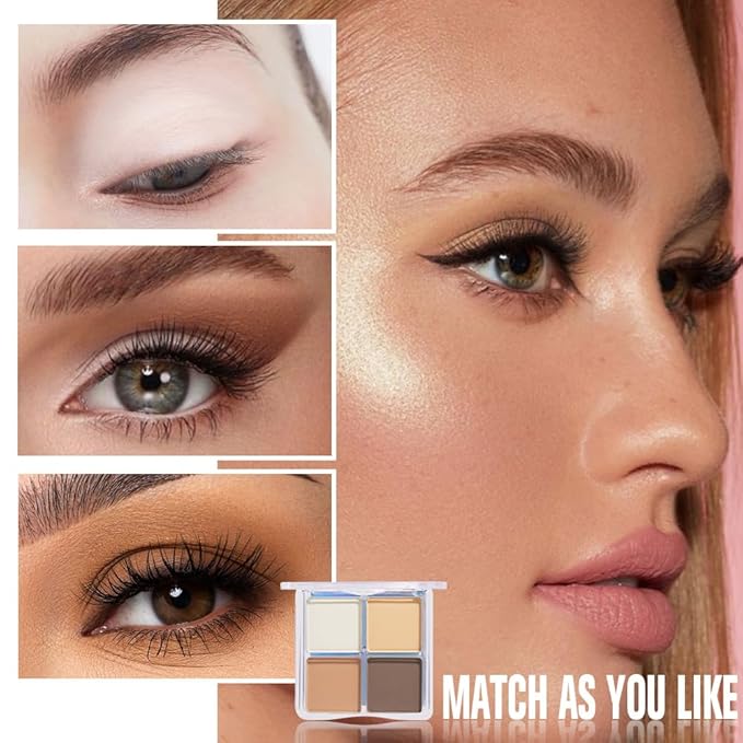 evpct Matte Smoky Nude Eyeshadow Quad Palette, Ivory White Nuetral Dark Ndue Brown Matte Smoky High Pigmented Primer Mini Eye Shadow Palette Makeup for Women, Smudge Proof Vegan Eye Shadows Nudes-Velvo Beauty