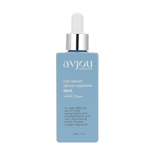 Avjou Researche™ Scalp Serum – Thicker, Fuller-Looking Hair + Targets Visible Signs of Premature Greying – 3 Patented Ingredients – Backed by Cosmetic Science – Oil-Free, All Hair Types, 1.7 oz-Velvo Beauty