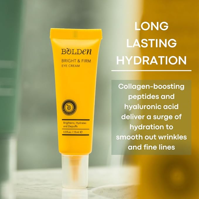 BOLDEN Bright & Firm Eye Cream | Under Eye Cream for Dark Circles & Puffiness | Hydrates and Improves Wrinkles | Fragrance Free | 0.5 Fl Oz-Velvo Beauty