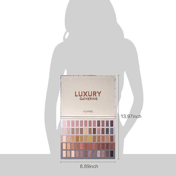 UCANBE 60 Colors Naked Eyeshadow Palette + Makeup Brush Set, All in One Nude Neutral Smokey Makeup Pallet with Brushes, Pigmented Warm Matte Shimmer Powder Eye Shadows Cosmetic Halloween Beauty Kit-Velvo Beauty