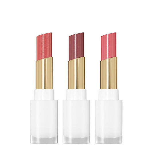 REVLON Super Lustrous Glass Shine Balm Gift Set, 3-Piece, Lipstick Multipack, Hydrating Tinted, Sheer Glossy Finish, 003 Honey Shine, 008 Rum Raisin, 006 Girly Swirly-Velvo Beauty