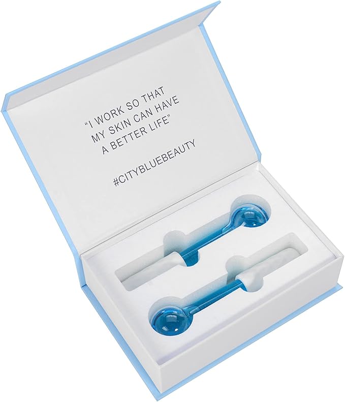 ICE GLOBES SMALL BALLS for Eyes, 2 PCS Blue Facial Globes for Massage Tool, Facial Roller Cold Skin Massagers, Tighten Skin, Reduce Puffiness and Dark Circles, Enhance Circulation-Velvo Beauty