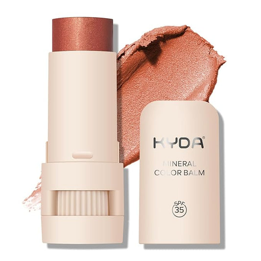 Mineral Color Balm, SPF 35 Multi Color Stick for Lips, Cheeks& Eyes, Blendable Creamy Lightweight Formula, Buildable Shimmer Finish, Multiuse Makeup Stick, Cherry-Velvo Beauty