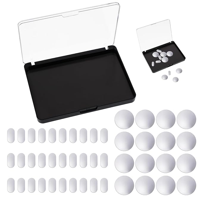 Empty Magnetic Makeup Palette Set, 1pc Magnetic Makeup Palette+ 20PCS Round Adhesive Metal Stickers + 30PCS Square Adhesive Metal Stickers for DIY Eyeshadow Blush-Velvo Beauty
