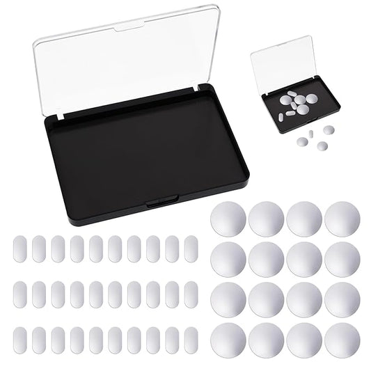 Empty Magnetic Makeup Palette Set, 1pc Magnetic Makeup Palette+ 20PCS Round Adhesive Metal Stickers + 30PCS Square Adhesive Metal Stickers for DIY Eyeshadow Blush-Velvo Beauty