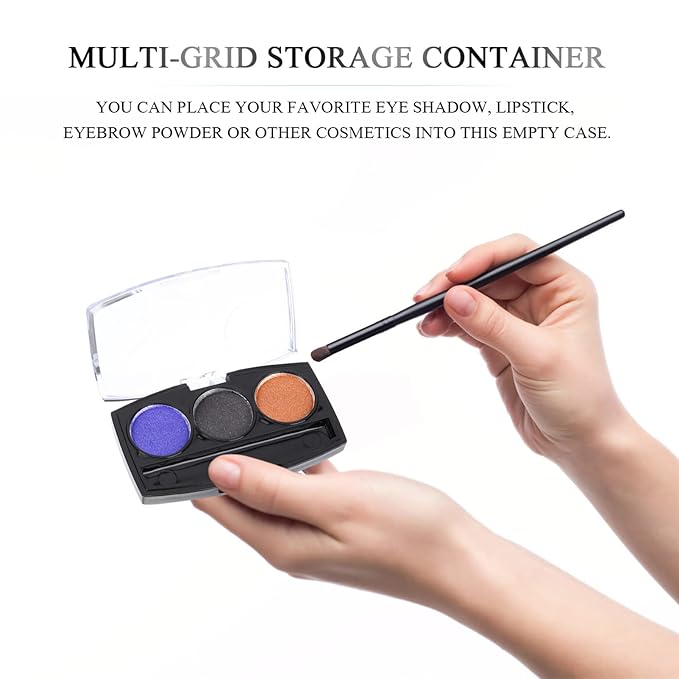 10Pcs Empty Magnetic Eyeshadow Palette Empty Eyeshadow Pans Containers Eyeshadow Palettes 3 Grids Makeup Pans Cosmetic Pans Eyeshadow Makeup Containers for Women Girls-Velvo Beauty
