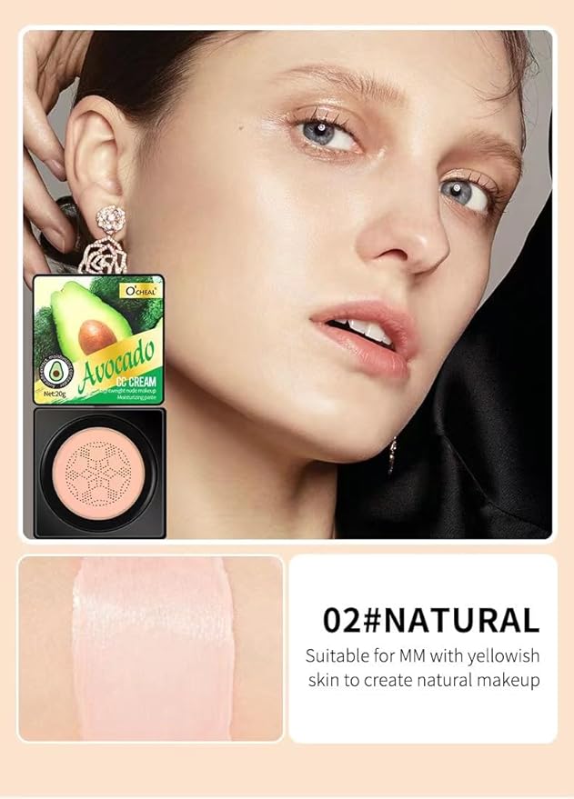 Mushroom Head Air Cushion BB Cream Foundation Cream for Face Makeup Concealer Cushion for Face Comestics Make Up Cushion Compact Ivory-Velvo Beauty
