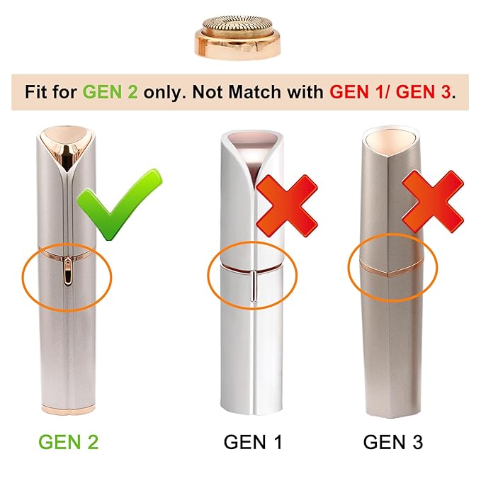 Gen 2 Replacement Heads Compatible With Flawless Facial Hair Remover For Women, Double Ring Replacement Blades For Old Flawless, 6 Count-Velvo Beauty