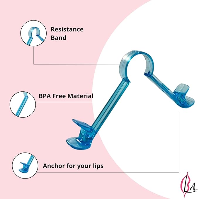 Lip Plumper Device | Non-Invasive Lip Plumping Device, Pain-Free | 60-Second Daily Exercise for Fuller Lips, Defined Jawline & Firmer Skin, MADE IN USA (Sky Blue)-Velvo Beauty