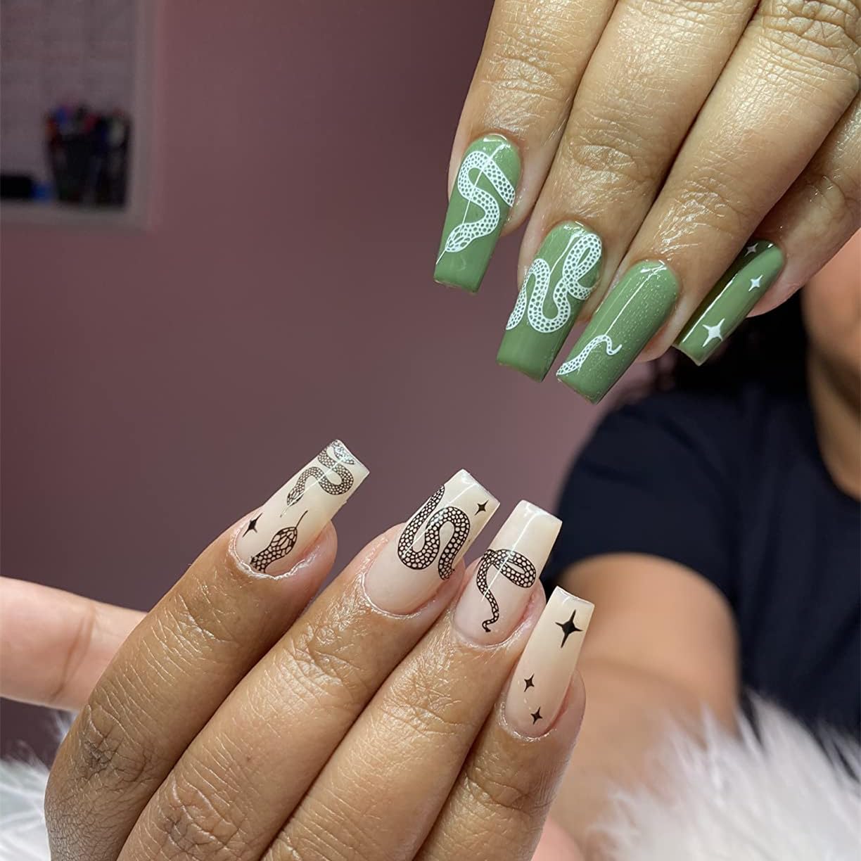 Leopard Snake Nail Stamping Plate Stencils for Nail Art Reusable 2Pcs Large Size Nail Stamper Plates Templates Cat Crocodiles Stripes Line Print Nail Design Stamp Plate Stainless Steel Nail Art Tools-Velvo Beauty