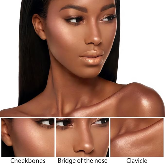evpct 2Pcs Face Cream Contour Bronzer Sticks Makeup Highlighter Highlight Blonde Mocha Creme Cheek Contour Sticks contorno en crema Bronzing Foundation Face Contour Stick Kit,4+10 New Light-medium-Velvo Beauty