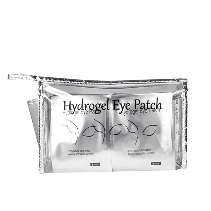 Eyelash Extension Eye Pad, 100 Pairs Under Eye Pads, Lint Free DIY False Lash Extension Beauty Makeup Hydrogel Gel Eye Patches with Transparent Cosmetic Bag-Velvo Beauty