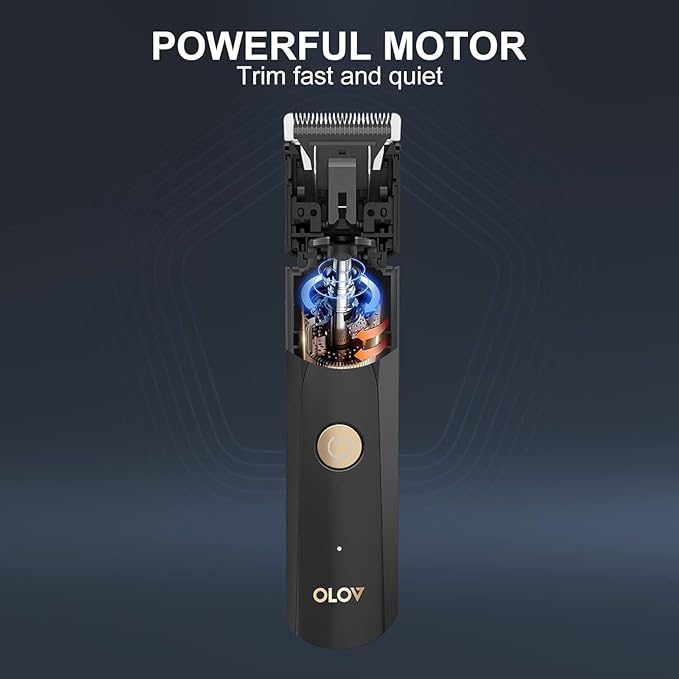 OLOV Electric Body Hair Trimmer - Groin Trimmer for Men - Bikini Trimmer Women - Wet/Dry Shaver Groomer, Replaceable Ceramic Blade Heads, USB Recharge Dock, Waterproof Hygiene Razor,Black-Velvo Beauty