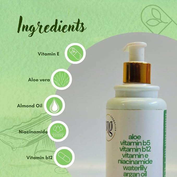 Aloe Vera Lotion for Dry Skin - Hand & Body Moisturizing Vitamin E Lotions 10.14 Fl Oz - Waterlily, Argan oil and Almond oil Extracts Skincare-Velvo Beauty