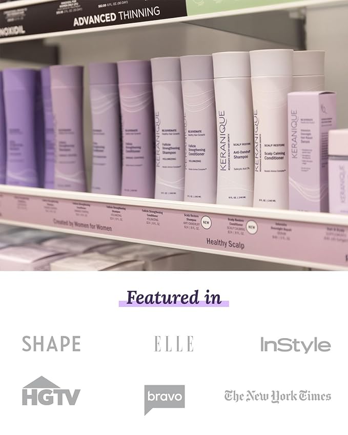 Keranique Color Safe Shampoo and Conditioner - Protect and Extend Color Shampoo and Conditioner for Women with Dry, Fine, Color Treated Hair - Sulfate Free Set for Colored Hair with UV Protection-Velvo Beauty