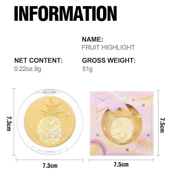 Highlighter Makeup Palette Face Highlighter Palette Glitter Highlighter Powder Palette Iluminadores de Maquillaje for Face Highlighters & Illuminator (Gold)-Velvo Beauty